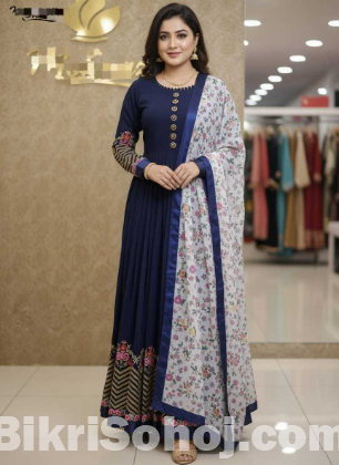 সেমী স্টিচড জর্জেট এমব্রয়ডারি পার্টি ড্রেস